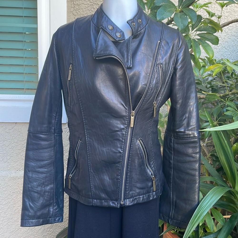 Vintage black Michael Michael Kors leather motor jacket